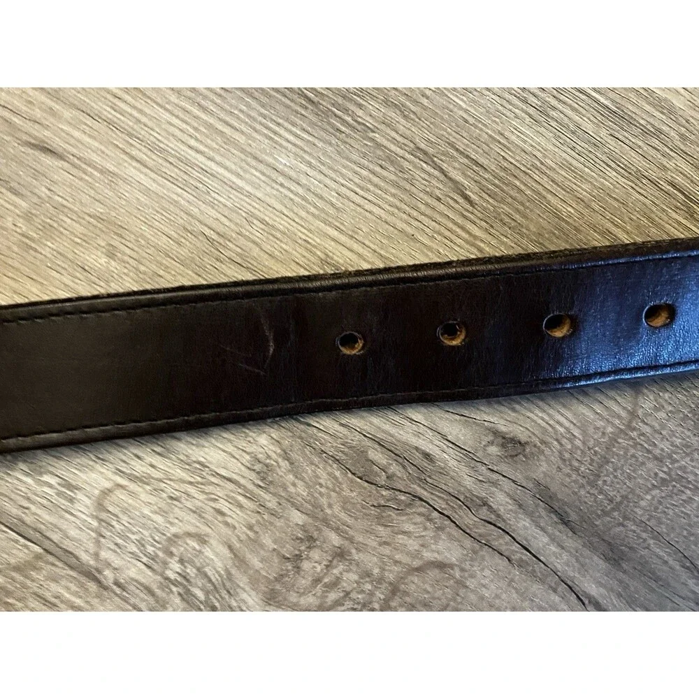 Duluth Trading Men's Lifetime Black Leather Belt Size 48 Good Condition